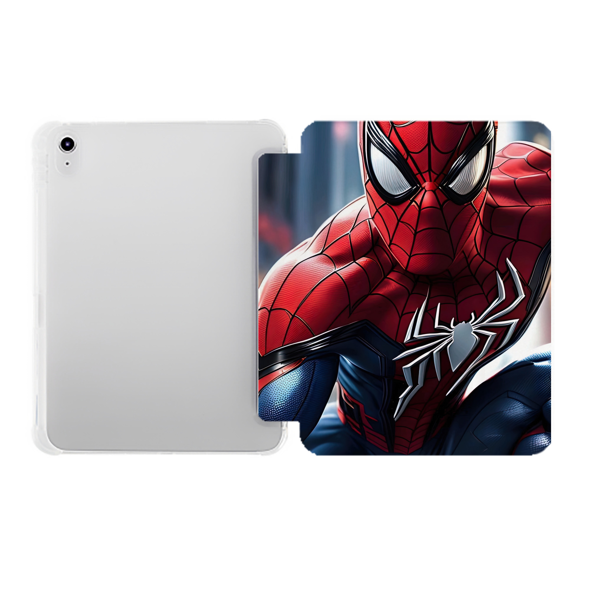 （画像用） Spider Man スパイダーマン IPad ケース ペン収納付き 三つ折りスタンド PUレザー×シリコン 対応機種9.5/10.5/10.9インチ
